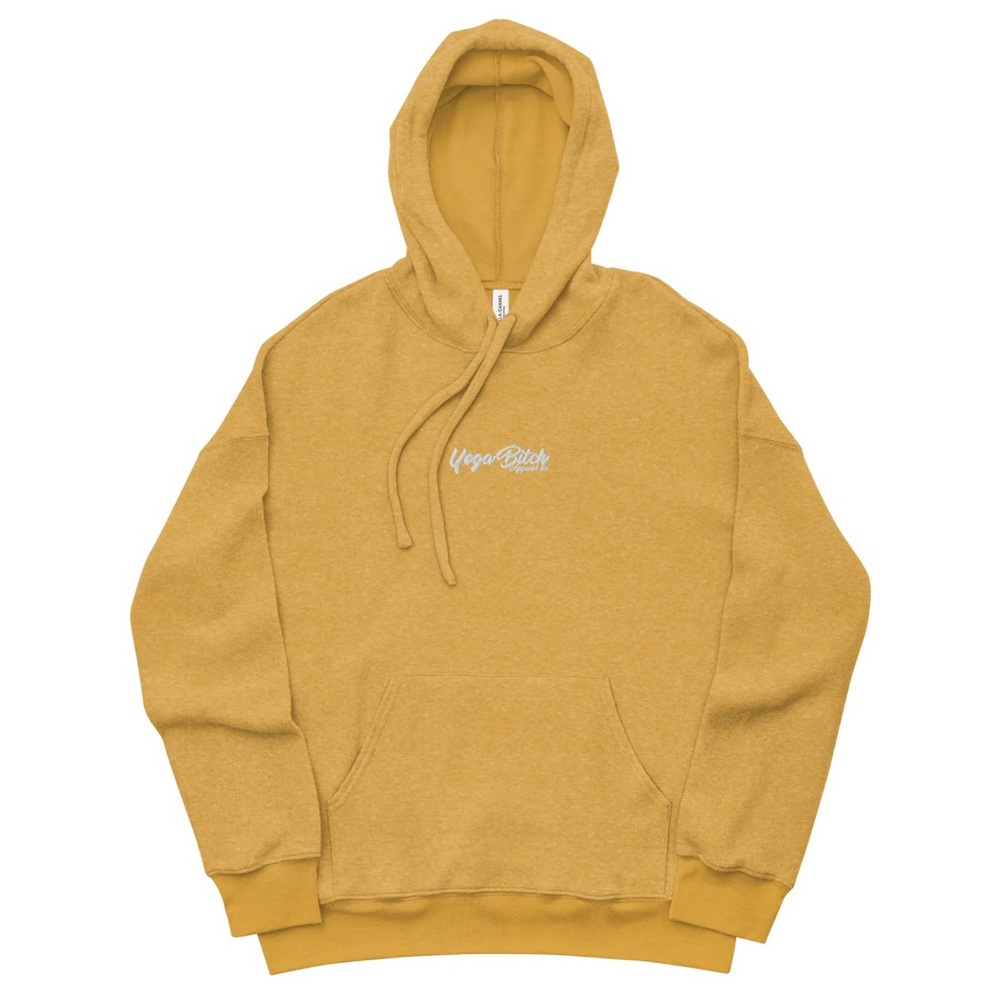 Yoga Bitch Embroidered Logo Ultra Soft Honey Oversized Sueded Hoodie NWT